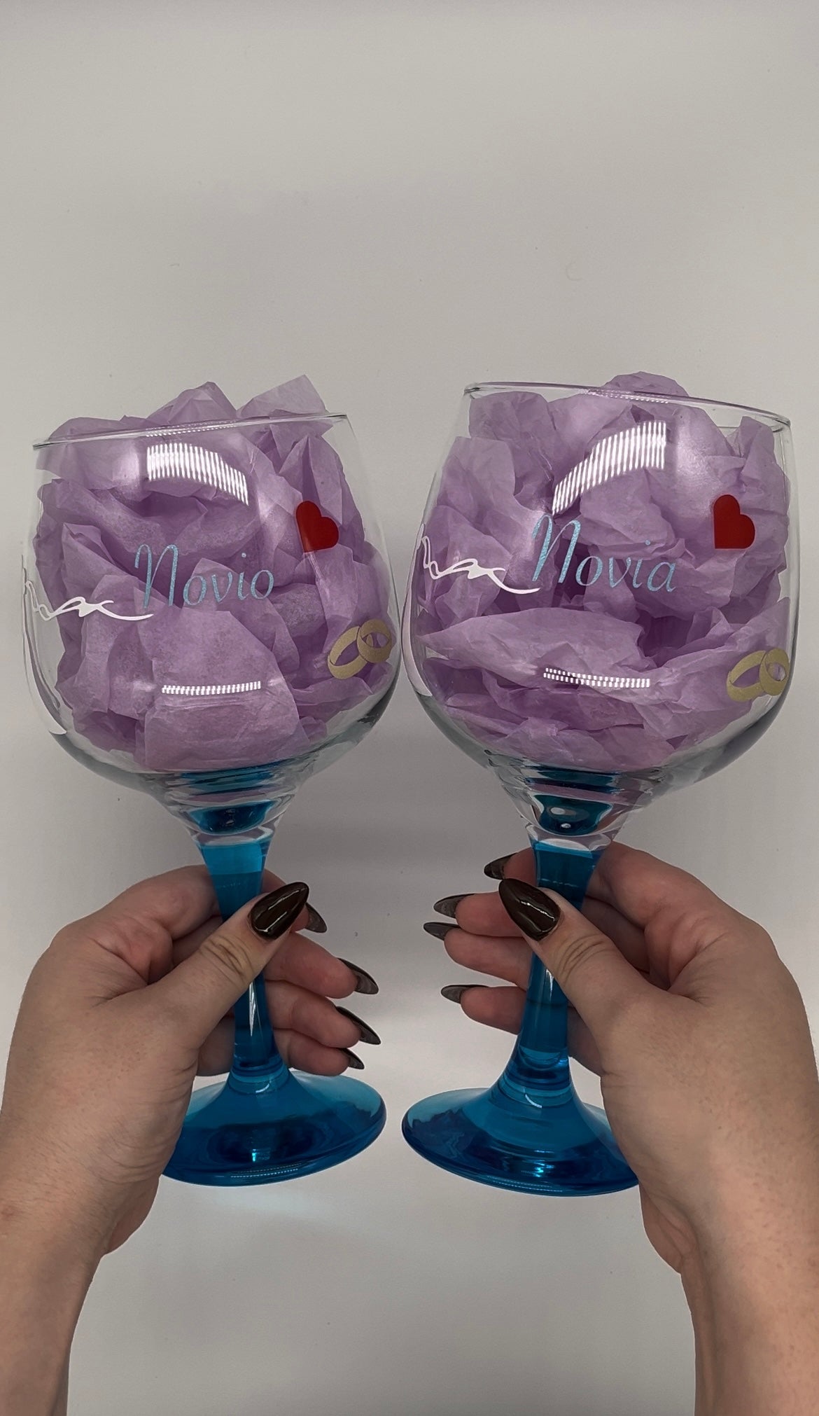 Copas personalizadas novio y novia