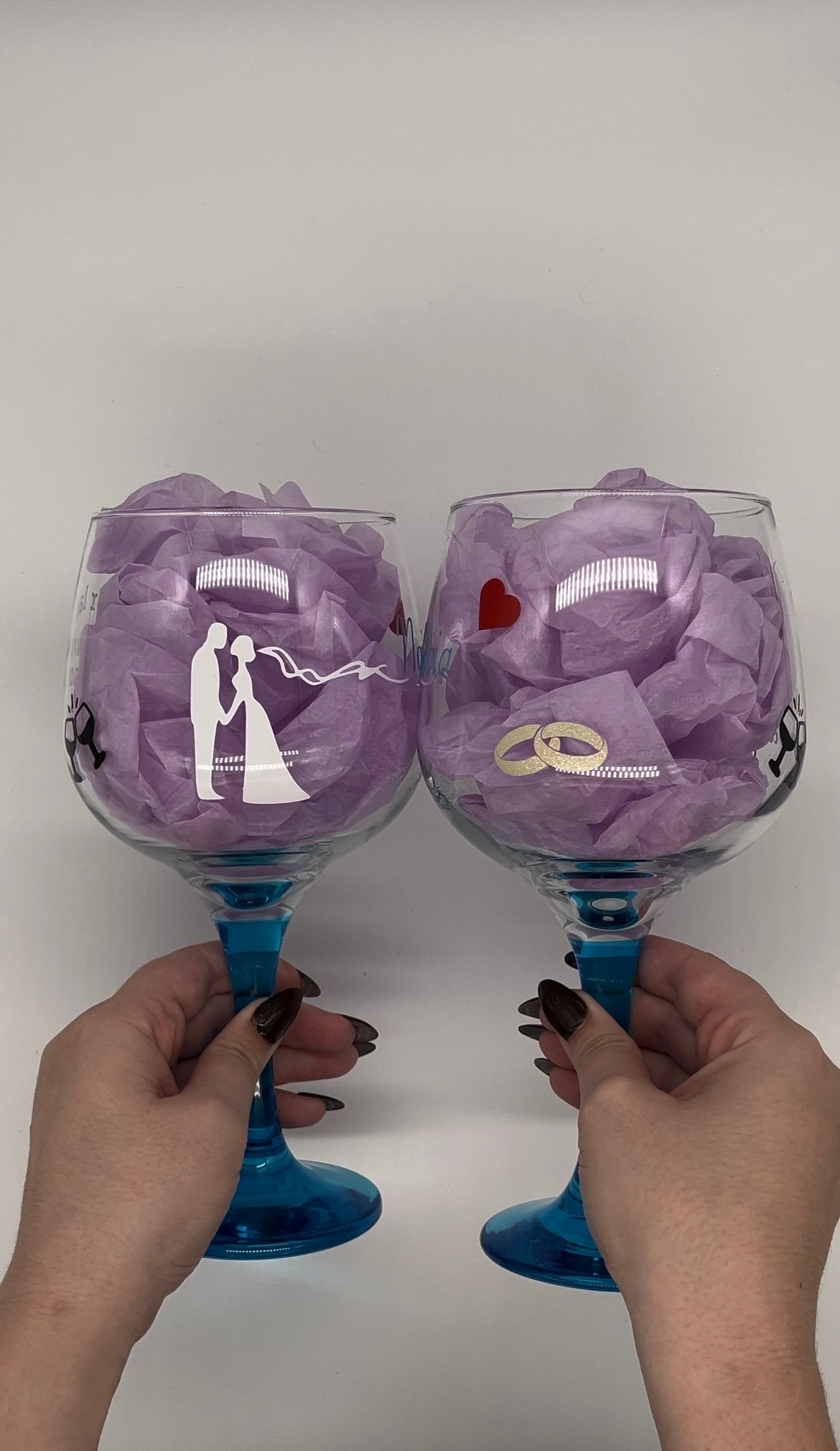 Copas personalizadas novio y novia