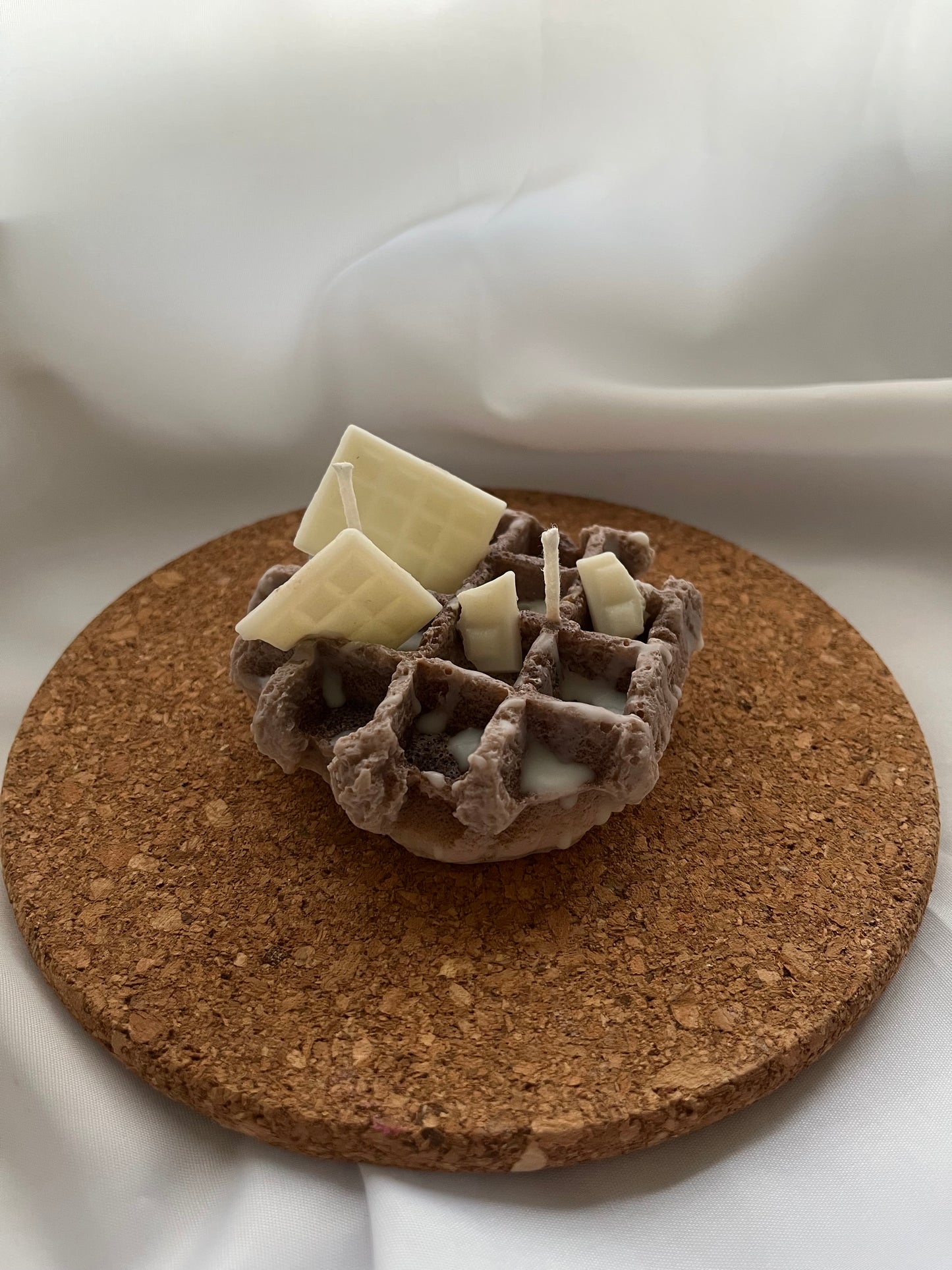 Gofre con chocolate blanco